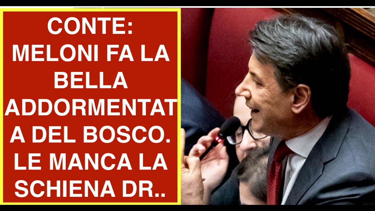 CONTE: MELONI FA LA BELLA ADDORMENTATA DEL BOSCO. LE MANCA LA SCHIENA DR..