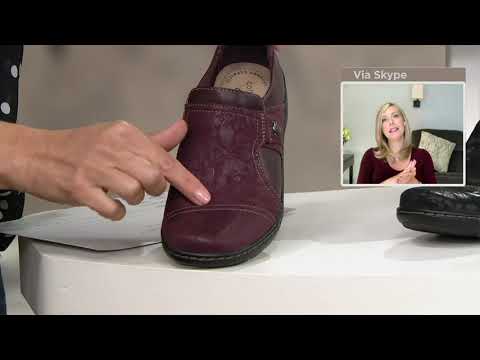 Clarks Collection Leather Slip-On Shoes - Cora Poppy on QVC
