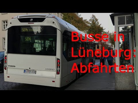 Busse in Lüneburg: Abfahrten (13.10.2017) [4K]
