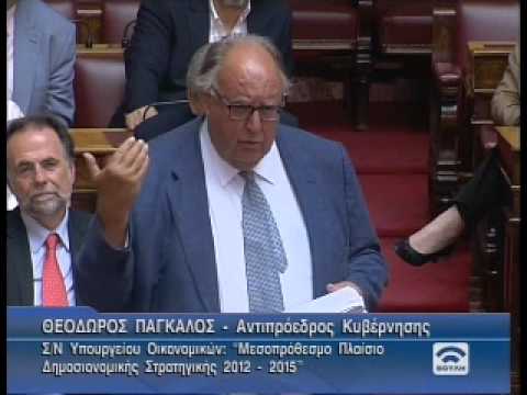 Ομιλία του Αντιπροέδρου της Κυβέρνησης, Θεόδωρου Πάγκαλου, στη Βουλή, εν όψει της συζήτησης για το «Μεσοπρόθεσμο Πλαίσιο Δημοσιονομικής  Στρατηγικής 2012-2015», 27.6.11. 