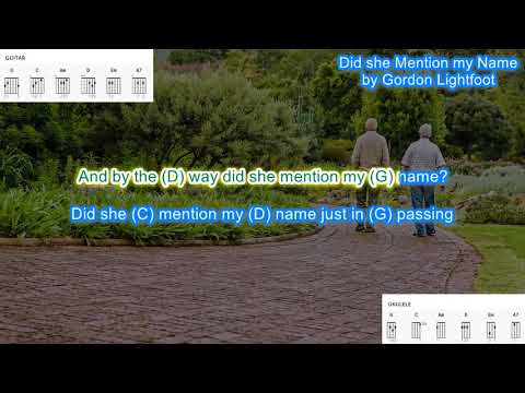 Did she Mention my Name (no capo) by Gordon Lightfoot play along with scrolling chords & lyrics