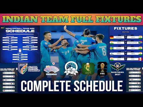 🇮🇳INDIAN NATIONAL FOOTBALL TEAM UPCOMING MATCHES SCHEDULE 2023/24 ✅ INDIAN FOOTBALL TEAM FIXTURES ⚽