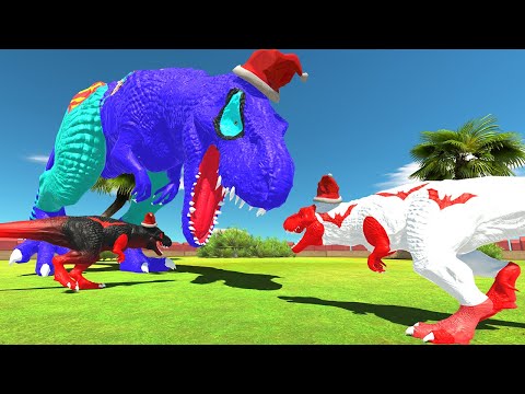 CHRISTMAS COUPLE BATMAN T REX DEATH RUN - Animal Revolt Battle Simulator