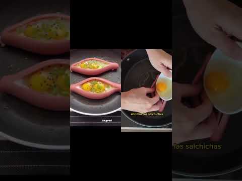 Receta salchichas con huevos #recetas #recetasfaciles #cocina #familia #tdah #family #familia