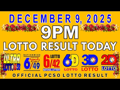 9pm Lotto Result Today PCSO December 9 2025