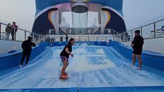 Stand Up Surfing 1 on the Flowrider on Ovation of the Seas cruise 05/2025