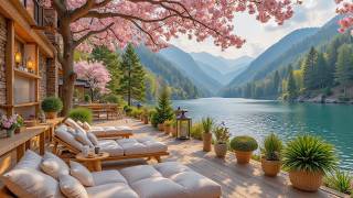 Happy Spring Morning on a Lakeside Porch 🌺 Soft Piano & Nature Sounds for Relaxation, Study