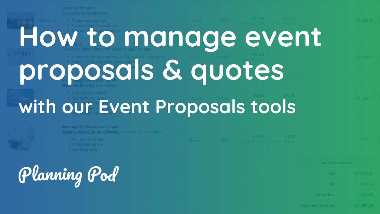 Event Proposal Software - How to manage, design & send event proposals & quotes - Planning Pod