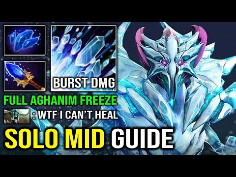 HOW TO SOLO MID ANCIENT APPARITION 100% Full Aghanim Burst Ice Blast Crazy Freeze DMG Dota 2