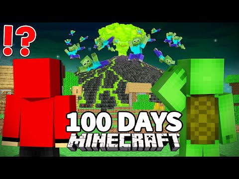 Surviving Zombie Volcano for 100 Days in Minecraft