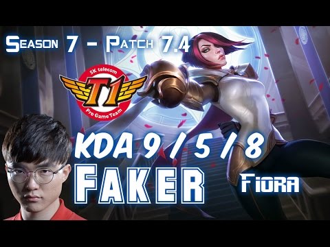 SKT T1 Faker FIORA vs CAMILLE Top - Patch 7.4 KR Ranked