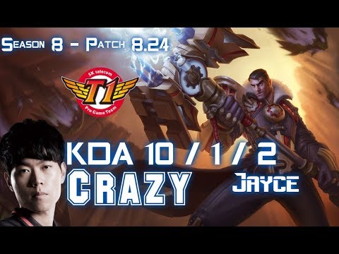 SKT T1 Crazy JAYCE vs KARMA Top - Patch 8.24 KR Ranked