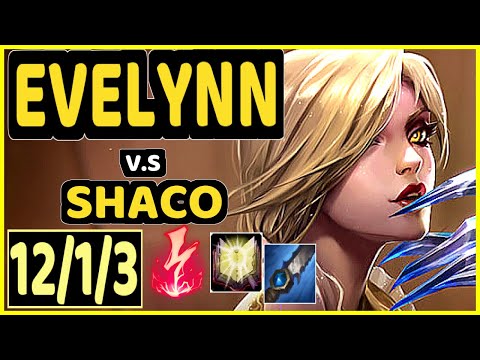 PRIDE (EVELYNN) vs SHACO - 12/1/3 KDA JUNGLE CHALLENGER GAMEPLAY - EUW