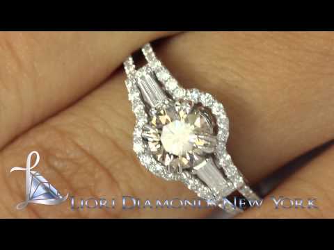FD-172 - 1.58 Carat Natural Fancy Champagne Brown Diamond Engagement Ring 14k White Gold