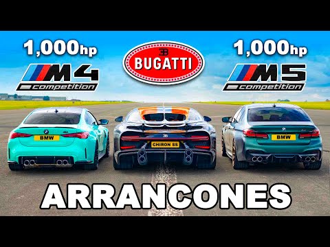 Bugatti Chiron Super Sport vs M5 de 1,000 hp vs M4 de 1,000 hp: ARRANCONES