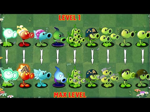 PvZ 2 Gameplay - All PEASHOOTER Level 1 vs Max Level - Plant Vs Plant