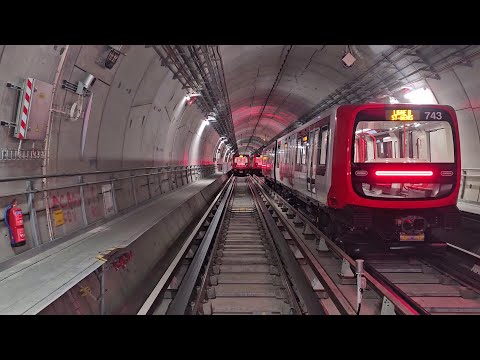 Lyon Metro Line B Cab Ride : Charpennes/St Genis Laval