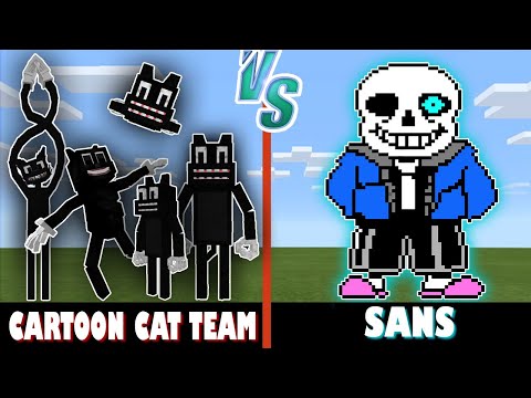 Cartoon Cat Team vs. Sans | Minecraft (EPIC BATTLE!)