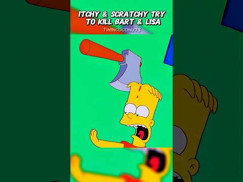 Itchy & Scratchy Try to Kill Bart and Lisa 🪓💀 #simpsons #funny #shorts