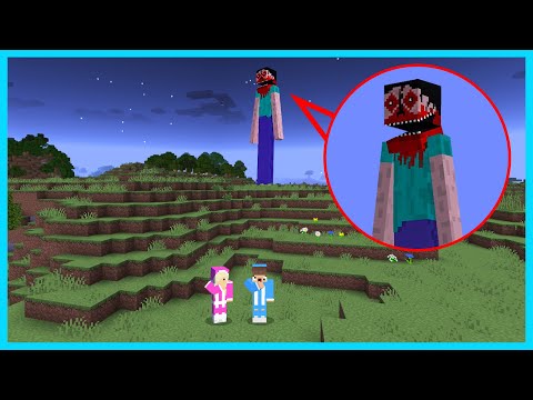 MIPAN & ZUZUZU LIHAT PENAMPAKAN STEVE BERKAKI PANJANG DAN TINGGI DI MINECRAFT SURVIVAL! SEREM BANGET