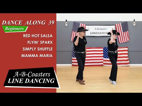 Dance Along (39) - 4 BEGINNER Line Dances RED HOT SALSA, FLYIN' SPARX, SIMPLY SHUFFLE, MAMMA MARIA