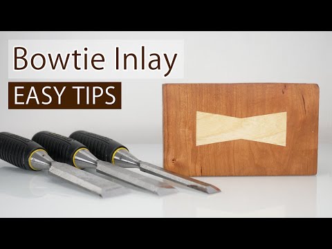 Perfect Bowtie Inlay with Hand Tools - Chisel Practice for Beginners No.1