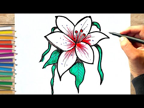 Comment dessiner une fleur de lys facile