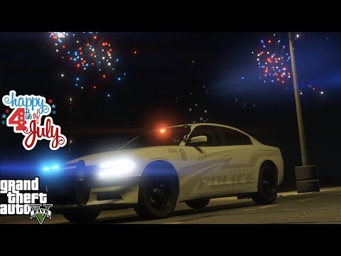 GTA 5 LSPDFR 0.4.2 #722 4th Of July Fireworks & Stealth Dodge Charger Looking For Drunk Drivers