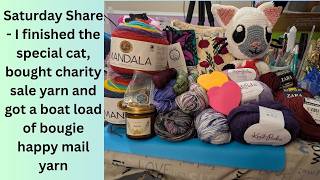Saturday Share - I finished the cat, bought some yarn for charity and got bougie yarn happy mail
