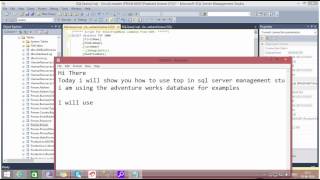 Select top in Sql Server 