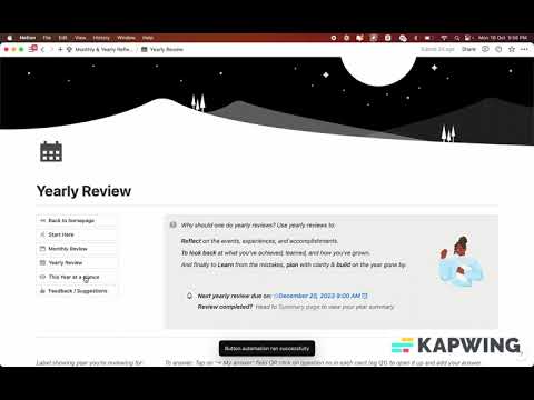 How to do Yearly Reviews using Monthly & Yearly Reflection Hub Notion Template