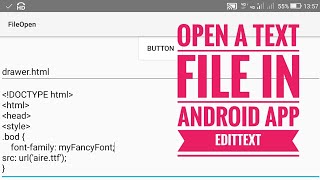 Open a text file in android app.