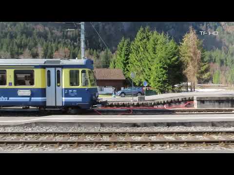 Zug Mitfahrt Interlaken Ost - Grindelwald , Zweilütschinen-Lütschental , Train ride, Viagem de trem