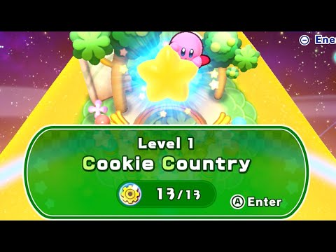 Kirby's Return to Dream Land Deluxe - Level 1: Cookie Country | All Stages & 100% Energy Spheres