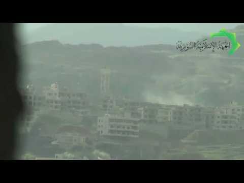 استهداف مواقع لقوات النظام بقذائف الهوان من قبل كتائب حمزة بن عبد المطلب في الزبداني في ريف دمشق