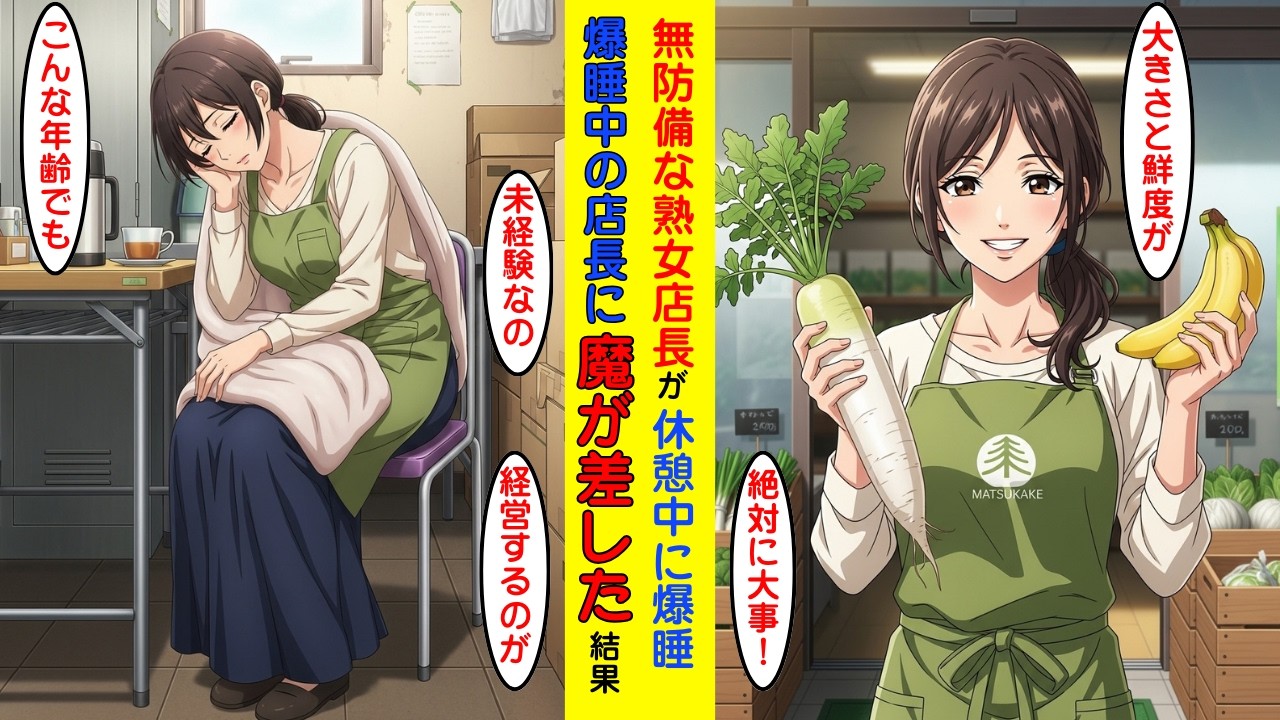 【純愛】連日不眠で働く熟女店長が休憩中に爆睡…。魔が差した俺の行動に、目覚めた彼女が漏らした「衝撃の告白」とは、、、【恋愛漫画】