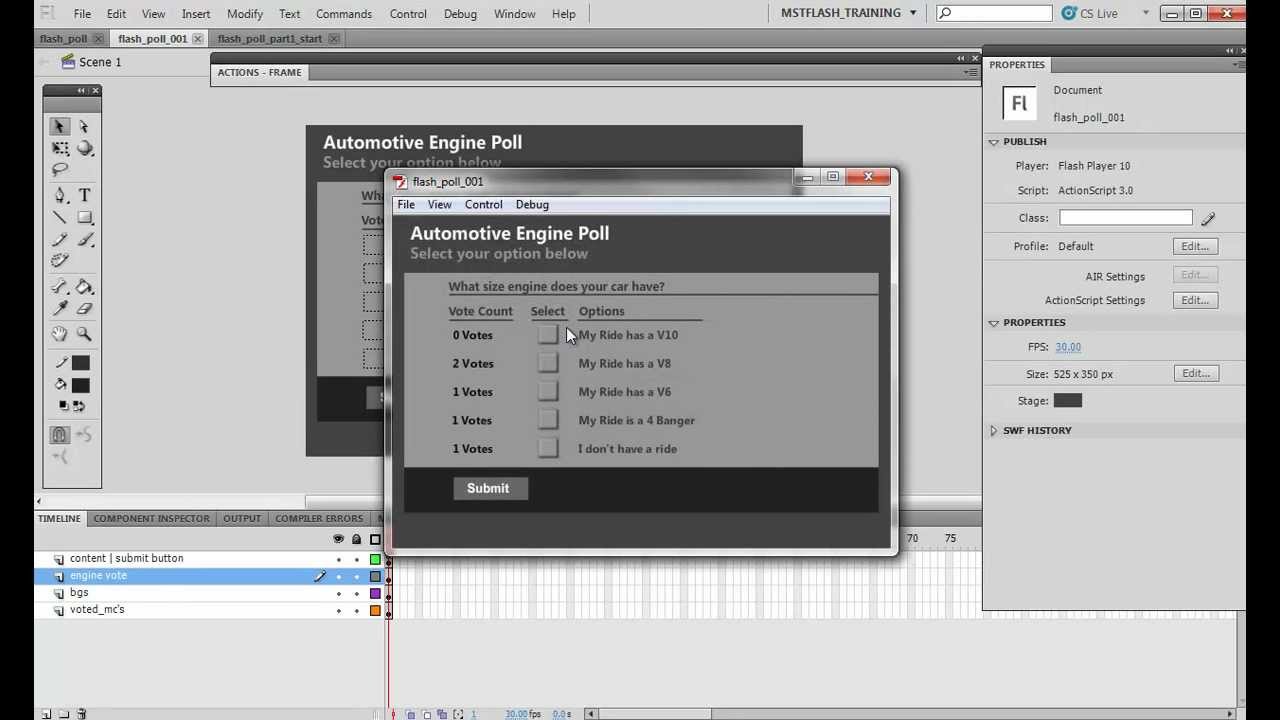 Flash Poll using PHP and MYSQL Flash for beginners, learn flash, flash tutorials