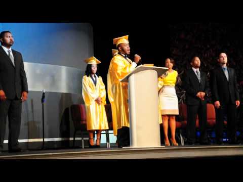 Burnell singing the National Anthem