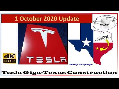 Tesla Gigafactory Texas 1 October 2020 Construction Update (footage from 09:00AM to 10:15AM)