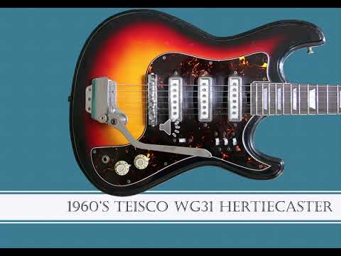 1960's Teisco WG31 Hertiecaster - Sunburst - with LP Neck image 11