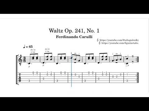 Carulli | Waltz Op. 241, No. 1 | TAB | | ♩ = 65