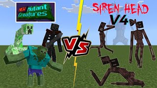 Minecraft Mutant Creatures VS New Siren Head V4