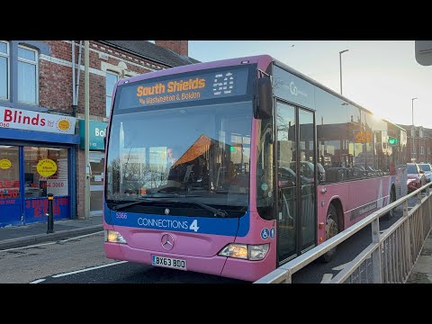 5366 BX63 BDO Connections 4 Branded on service 50-South Shields/6213 LX59 CZB on service 50-Durham