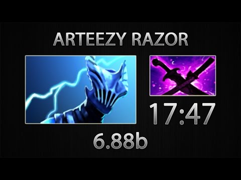 Dota 2 Razor Fast Farm - Arteezy - Sange & Yasha - 17:47 [6.88b]