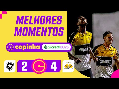 Gols e lances de Botafogo x Criciúma