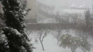 preview picture of video 'Snow Hebron Doarban ثلج مدينة الخليل دويربان 10/01/2013 10:58'