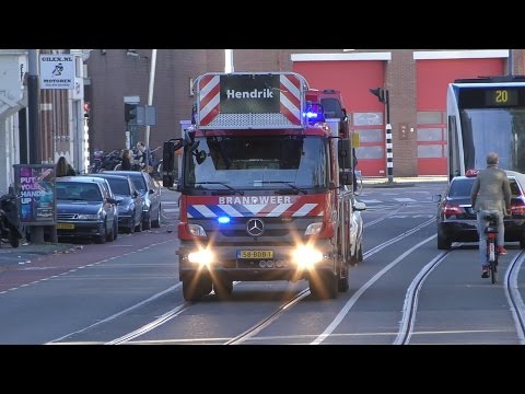 Autospuit en Autoladder Hendrik met Spoed naar de Postjesweg in Amsterdam