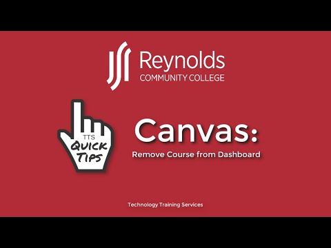 Part of a video titled TTS Quick Tips | Canvas: Remove Course from Dashboard - YouTube