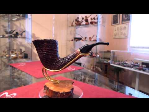 Pipa in radica bent sabbiata dark - www.paronellipipe.it