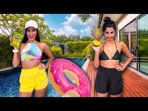 RICO VS POBRE  NA PISCINA DA ESCOLA BRUNA VS JACIARA #ricovspobre